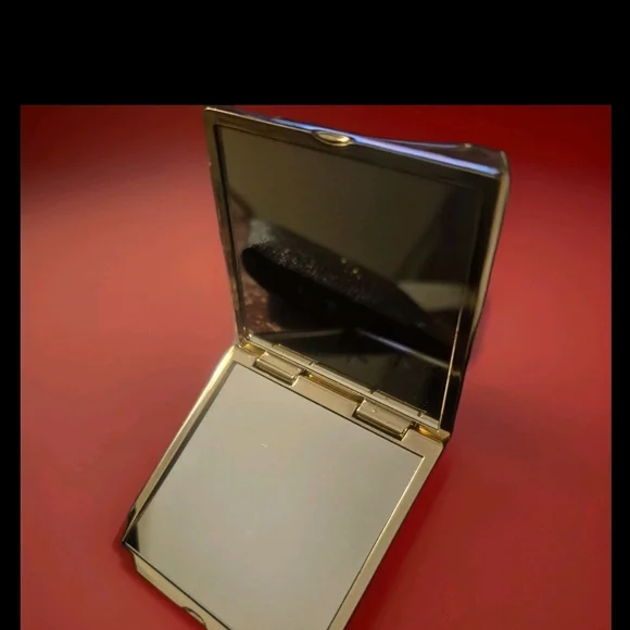 Versace Gold Mirror Compact with Black Leather Case - Picture 4 of 7